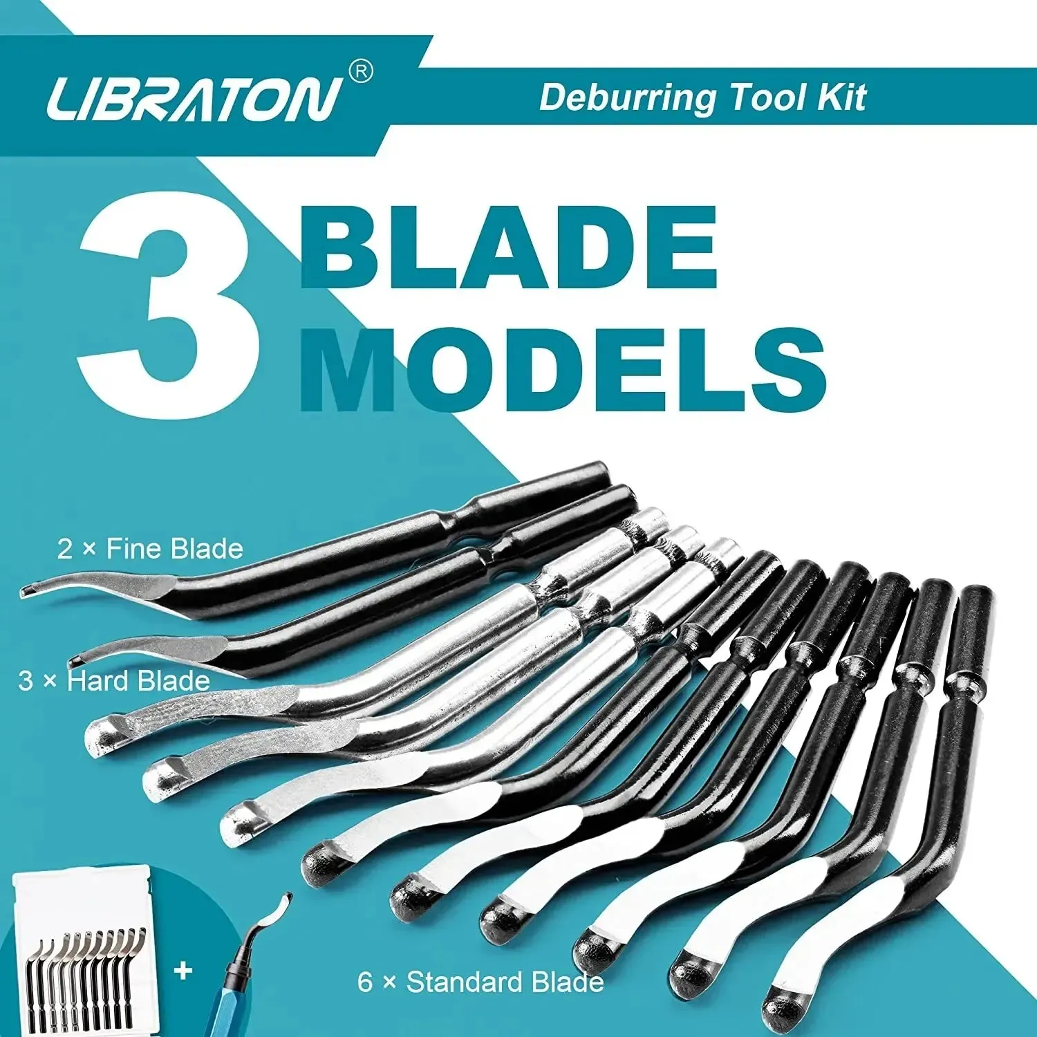11 Blade Deburring Tool for Metal Resin Plastic 360 Rotary Head