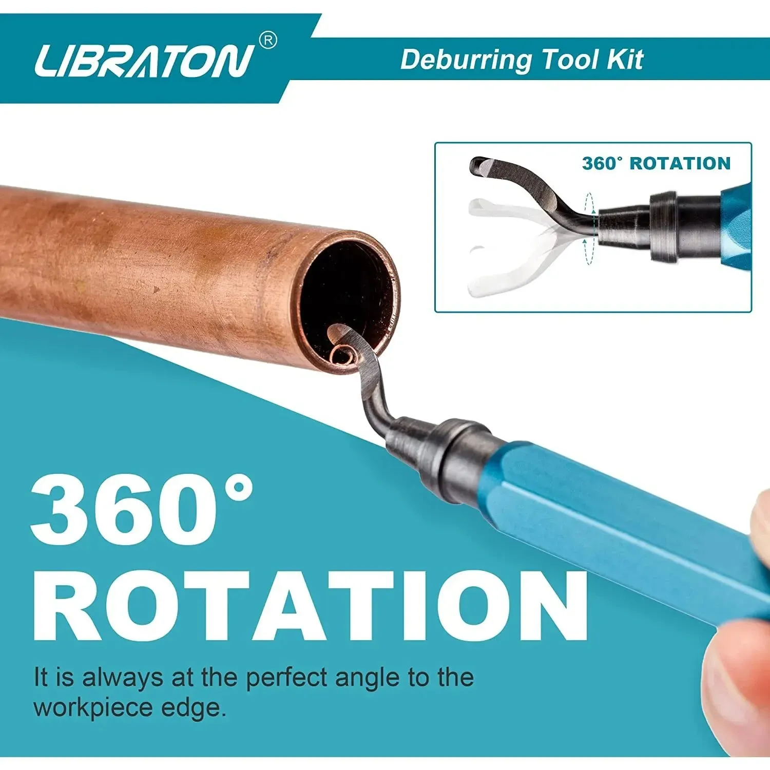 11 Blade Deburring Tool for Metal Resin Plastic 360 Rotary Head