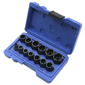 13pc Damaged Nut Extractor Bolt Screw Tire Slip Tooth Screw Hexagonal Dismantling Sleeve Extension Tool