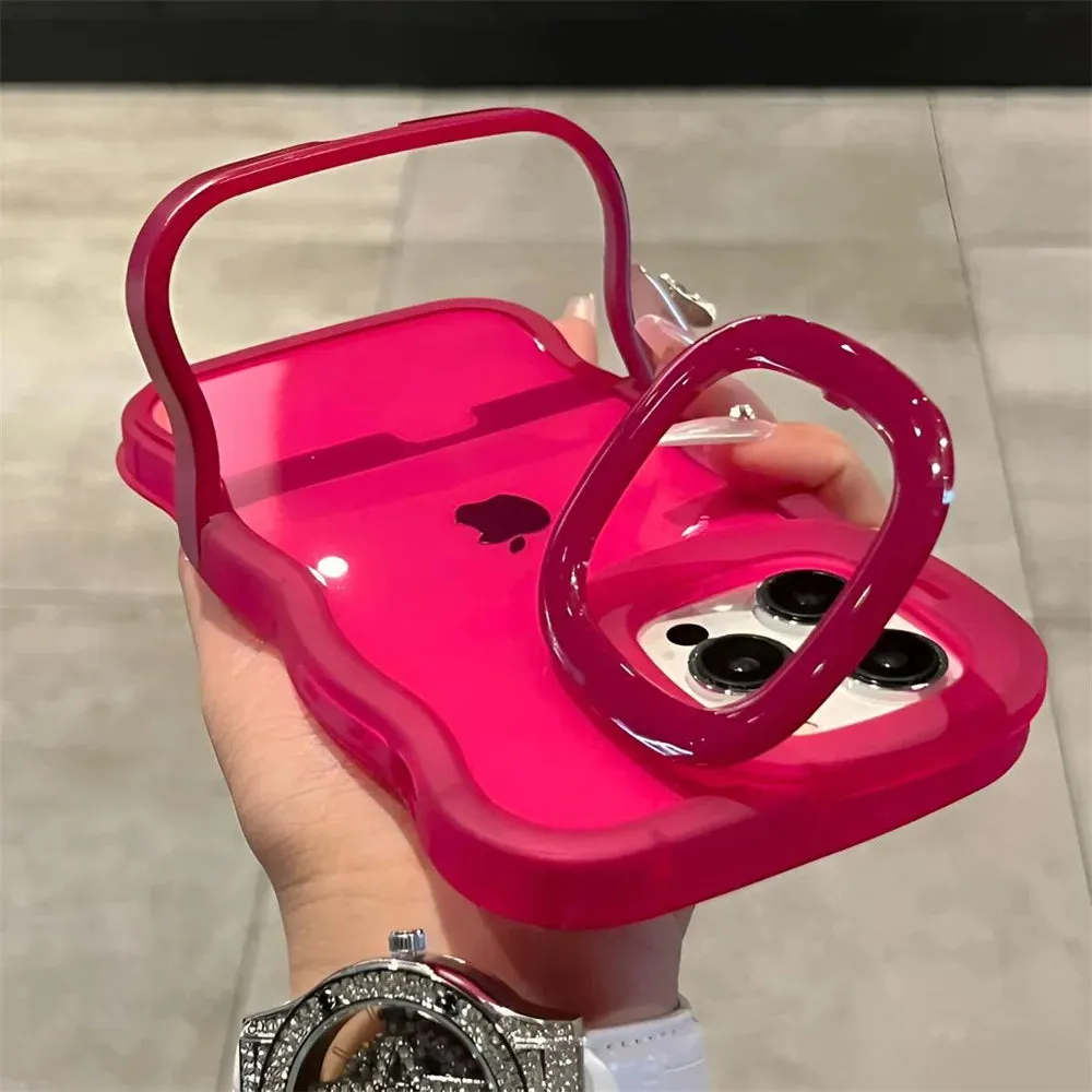 2-in-1 Folding Stand Wave Clear Phone Case