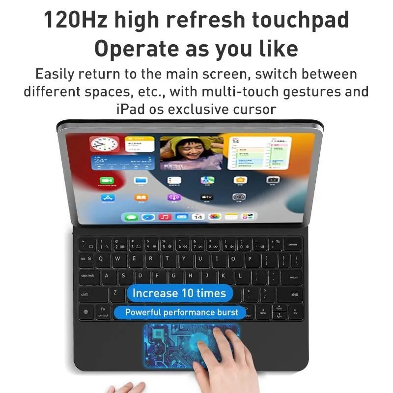 2022 T89 Magic Bluetooth Keyboard Leather Case For Ipad 10.9 Gen 10 - Black