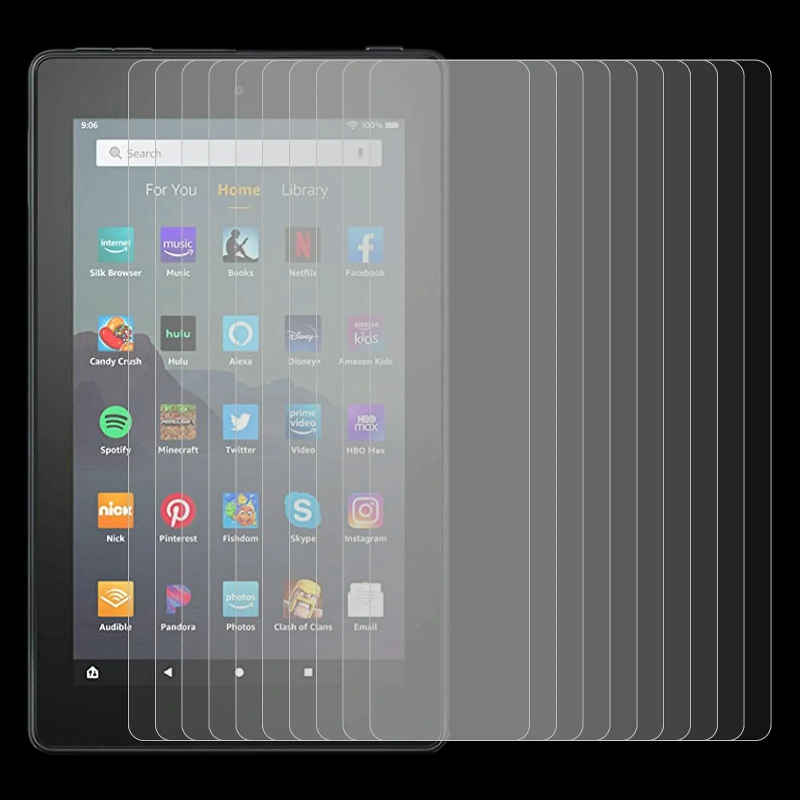 25-Pack Tempered Glass Film For Amazon Kindle Fire 7 2019