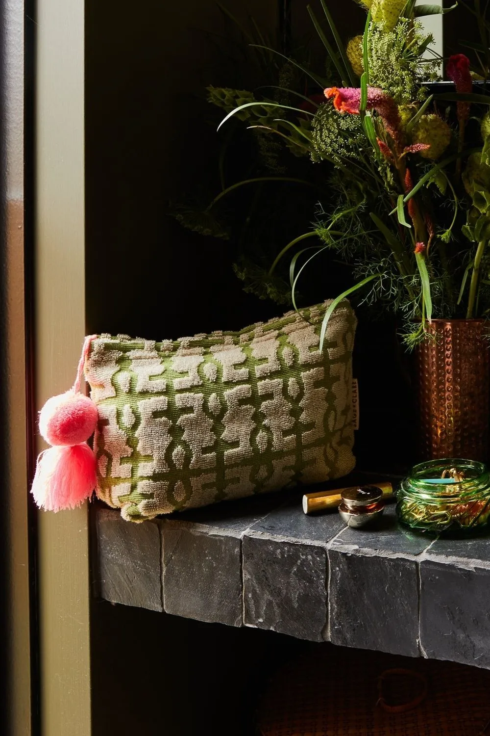 AMATA TERRY POUCH - PALM LARGE