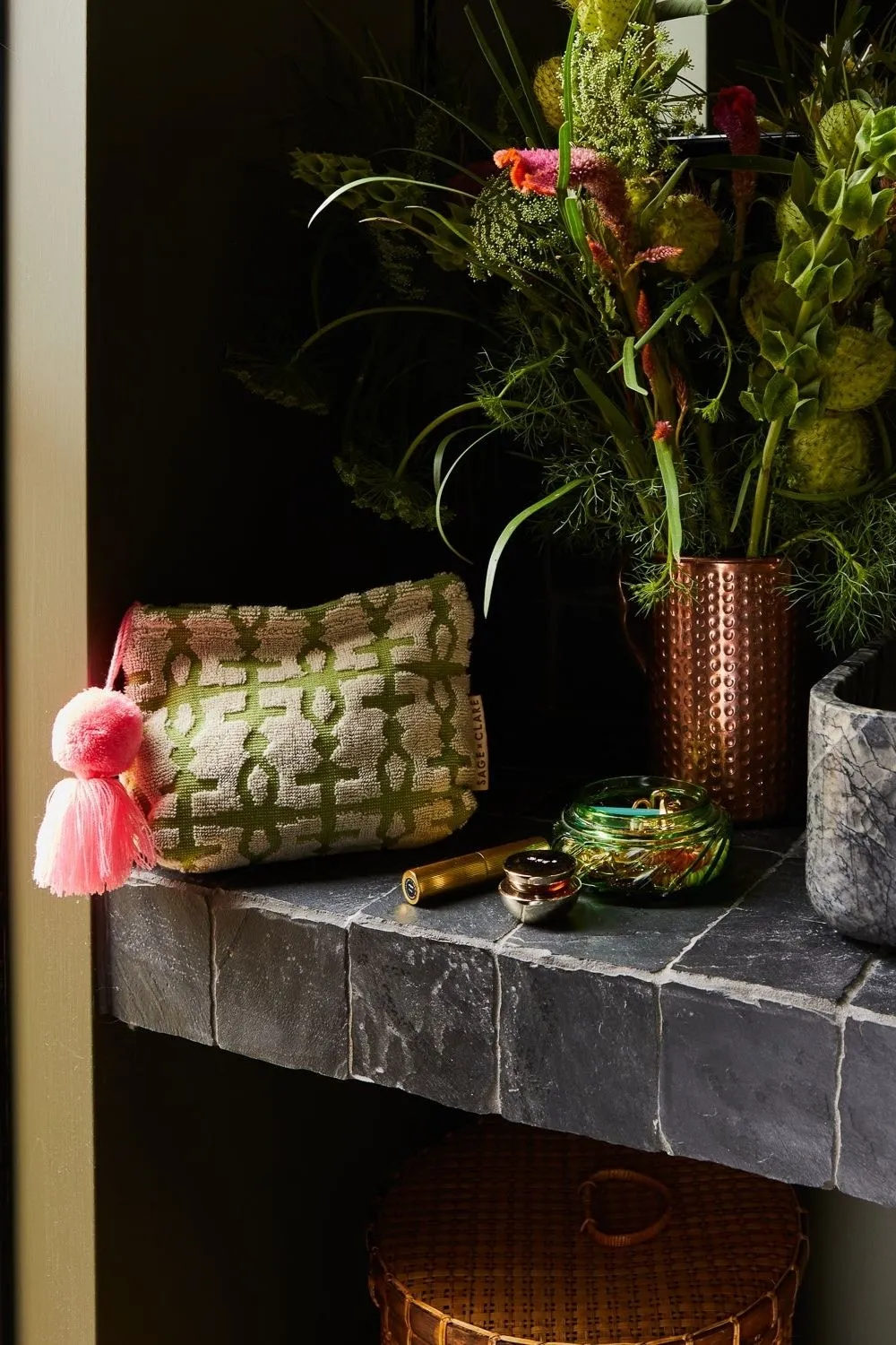 AMATA TERRY POUCH - PALM SMALL