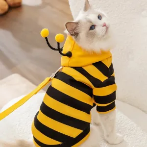 Bee-Inspired Pet Hoodie for Cats and Small Dogs - Stylish and Comfortable