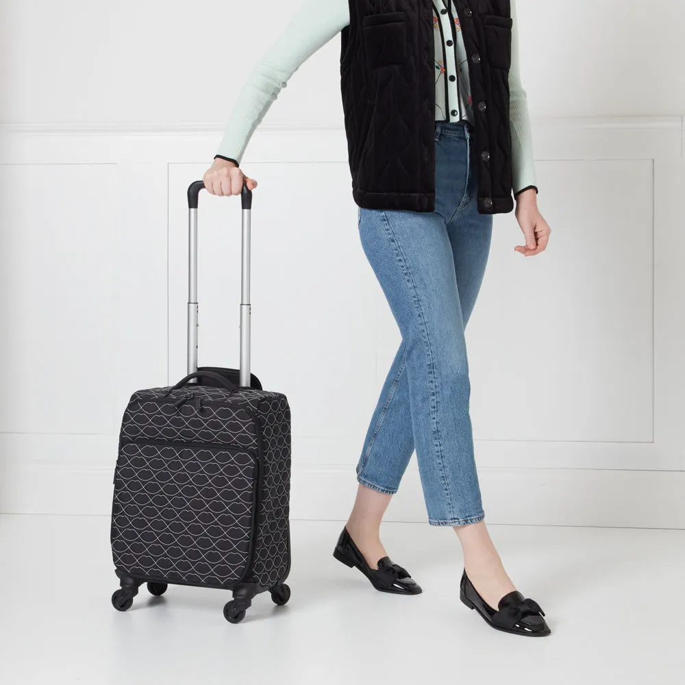 BLACK AND CHALK QUILTED FELICITY SUITCASE