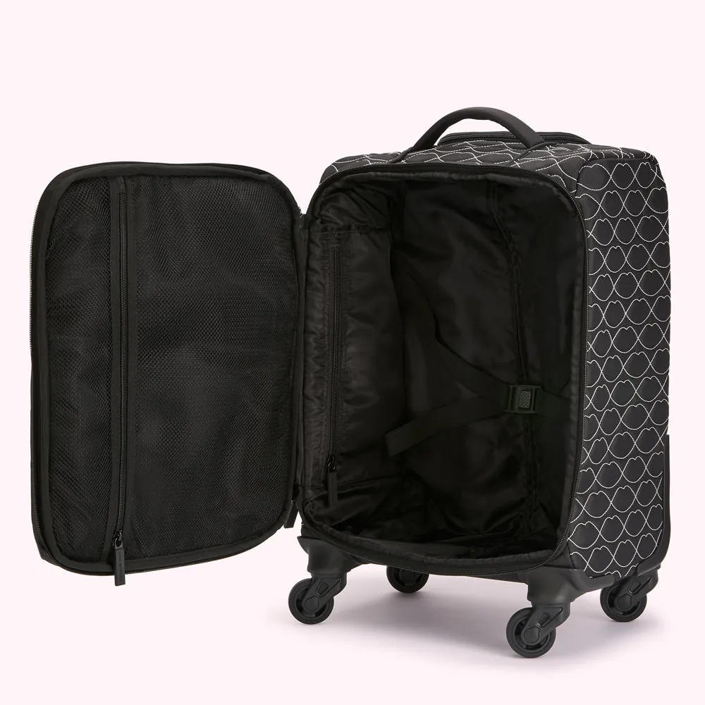 BLACK AND CHALK QUILTED FELICITY SUITCASE