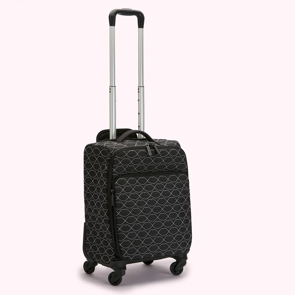 BLACK AND CHALK QUILTED FELICITY SUITCASE