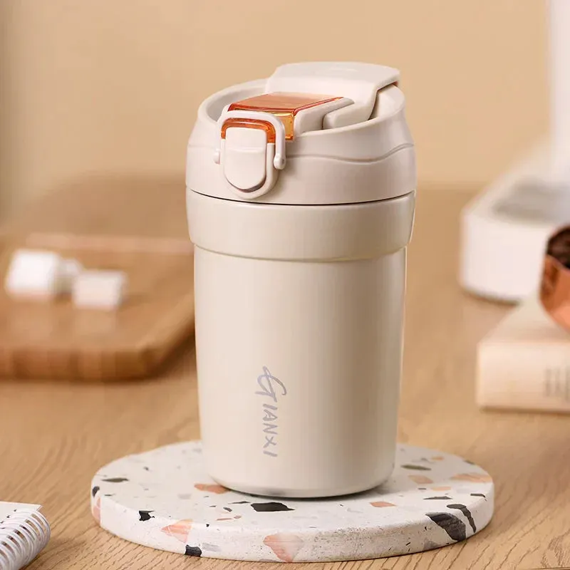 Ceramic Insulated Mug with Straw