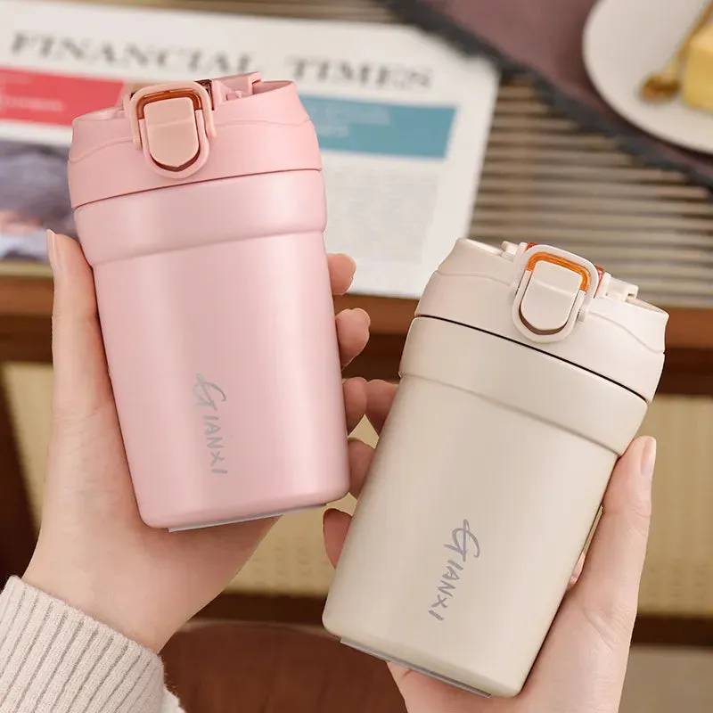 Ceramic Insulated Mug with Straw