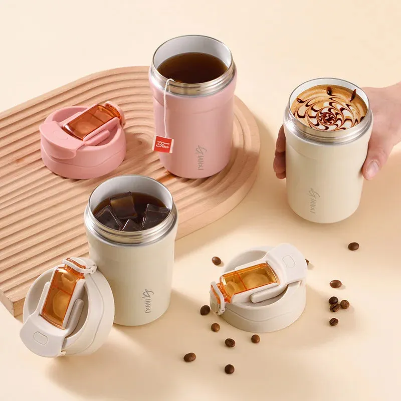Ceramic Insulated Mug with Straw