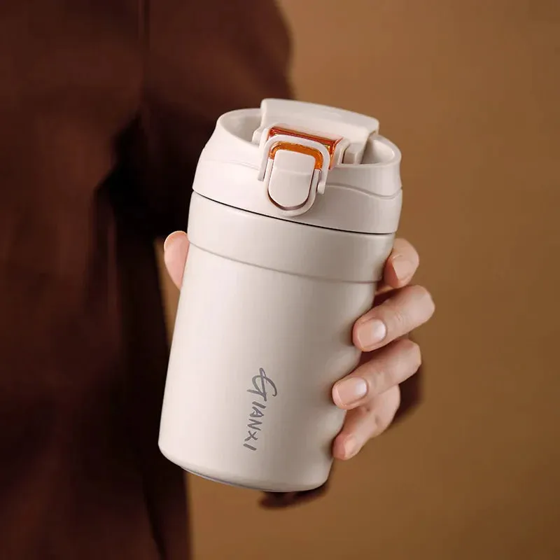Ceramic Insulated Mug with Straw