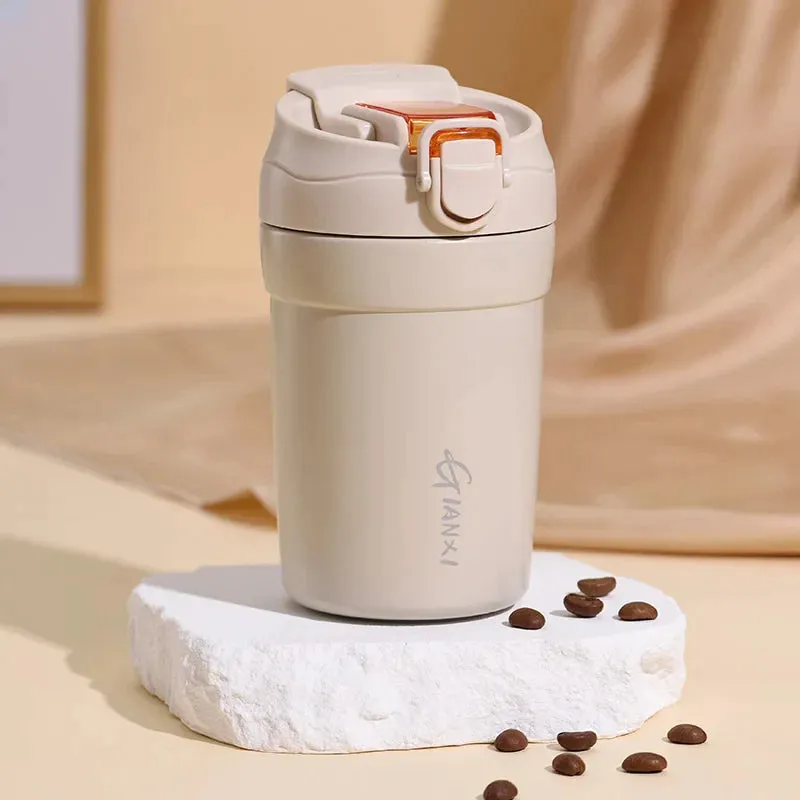 Ceramic Insulated Mug with Straw