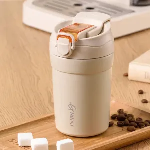 Ceramic Insulated Mug with Straw