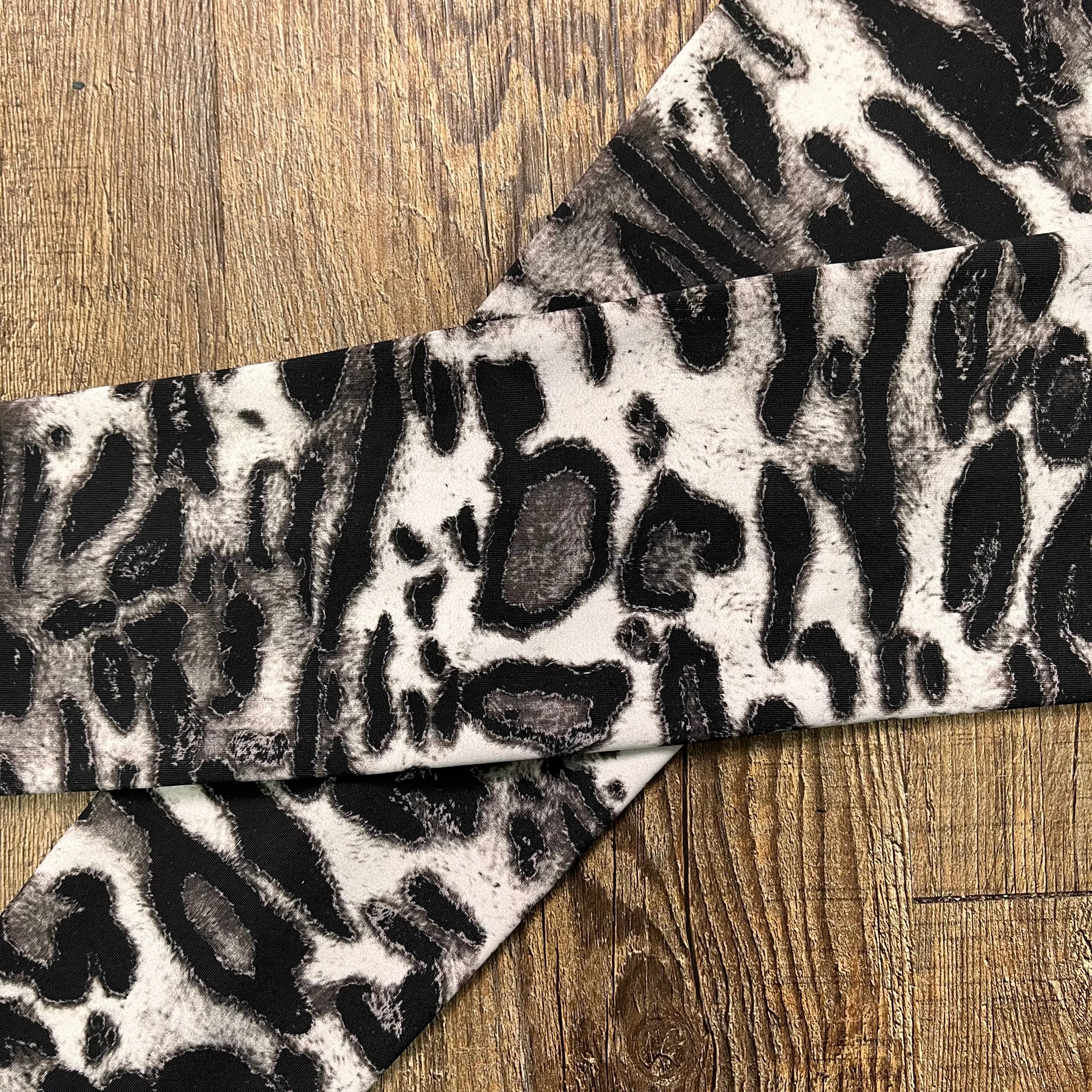 Compression Arm Sleeves in Black/White Leopard Print Spandex