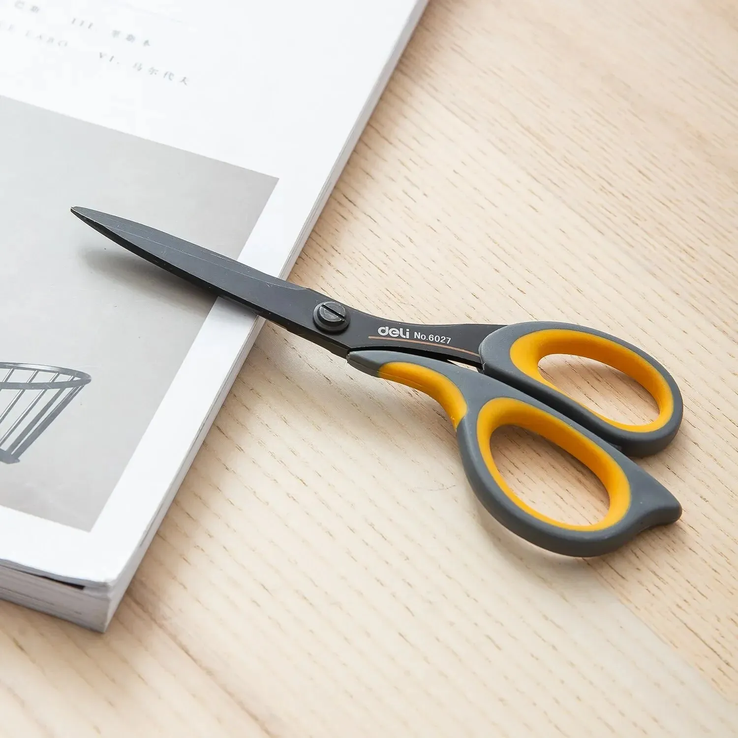 Deli 175mm Stainless Steel Anti Stick Scissors Office School Supplies