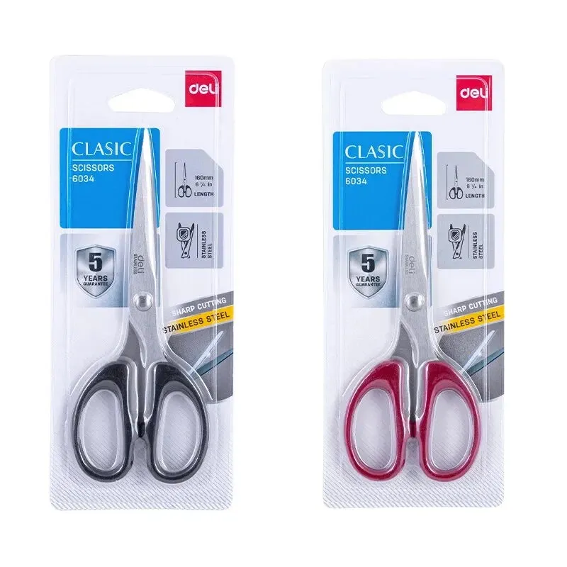 Deli 175mm Stainless Steel Anti Stick Scissors Office School Supplies