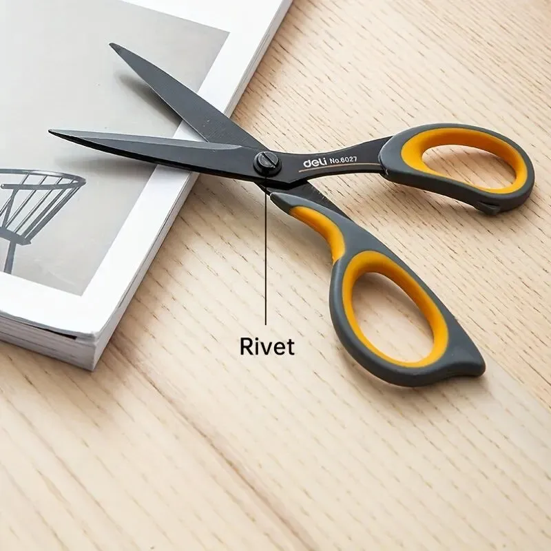 Deli 175mm Stainless Steel Anti Stick Scissors Office School Supplies