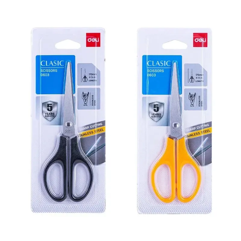 Deli 175mm Stainless Steel Anti Stick Scissors Office School Supplies