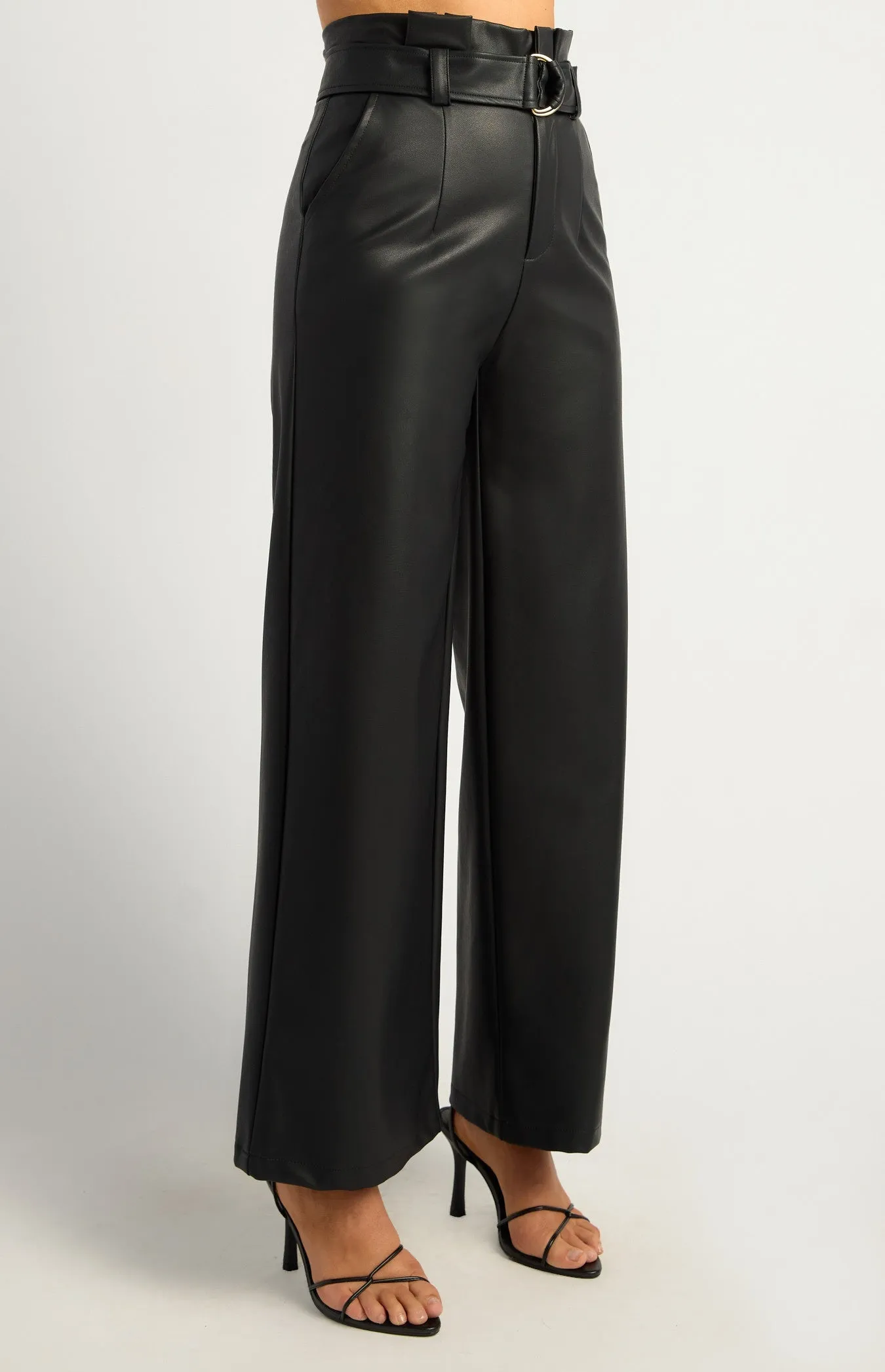 Faux Leather Pant Black