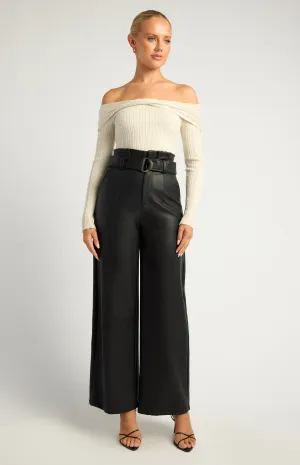 Faux Leather Pant Black