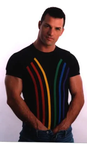 Gregg Homme Mens Rainbow T-Shirt - White Clearance