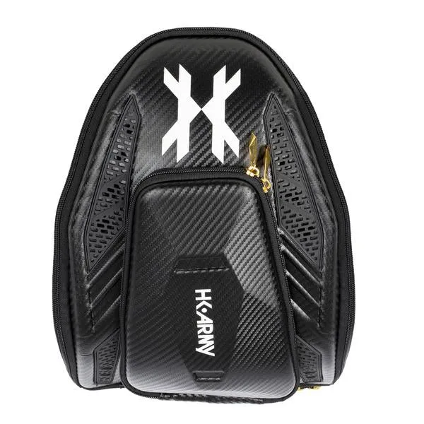 HK Army Exo Goggle Case - Black Carbon Fiber w/ Gold Zipper