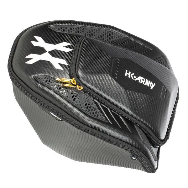 HK Army Exo Goggle Case - Black Carbon Fiber w/ Gold Zipper