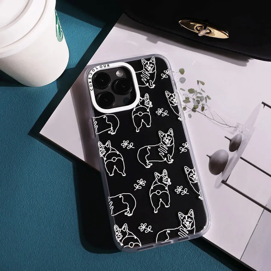 iPhone 12 Corgi Minimal Line Phone Case Magsafe Compatible