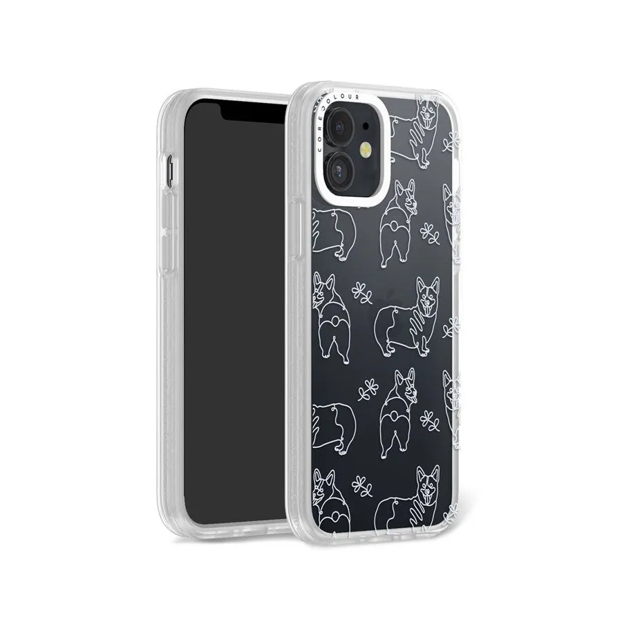 iPhone 12 Corgi Minimal Line Phone Case Magsafe Compatible