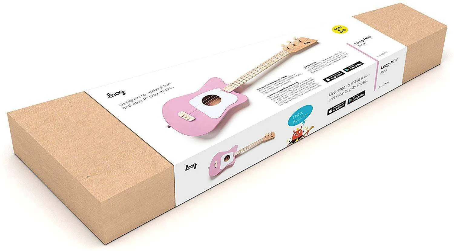 Loog Mini Acoustic Guitar in Pink