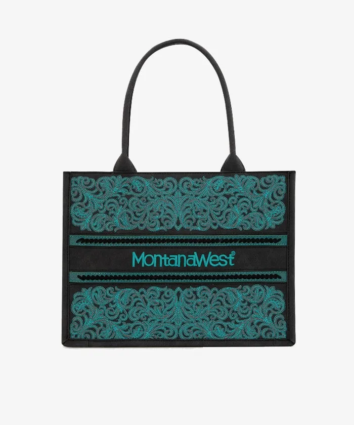 Montana West Pattern Embroidered Concealed Carry Tote