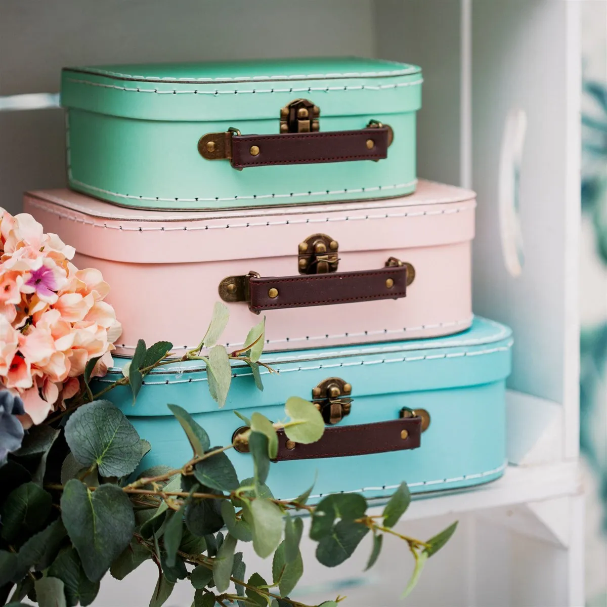 Pastel Retro Suitcases - Set of 3