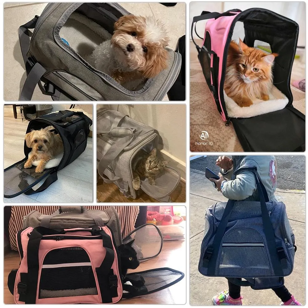 Portable Pet Carrier Bag With Mesh Window Airline Approved
