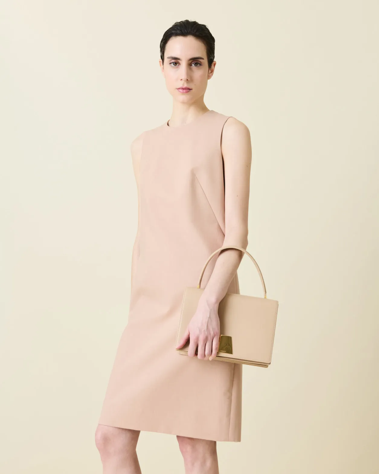 Sheath Dress in Cotton Silk Double-Face