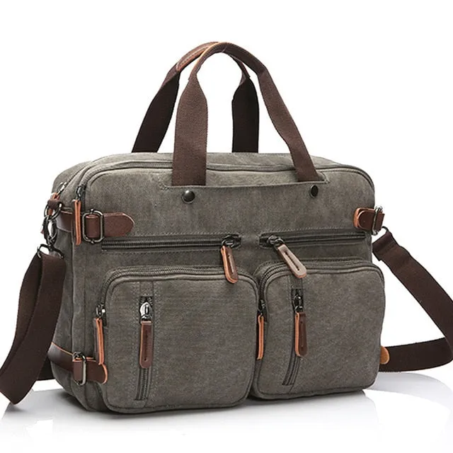 West Louis Casual Canvas Briefcase