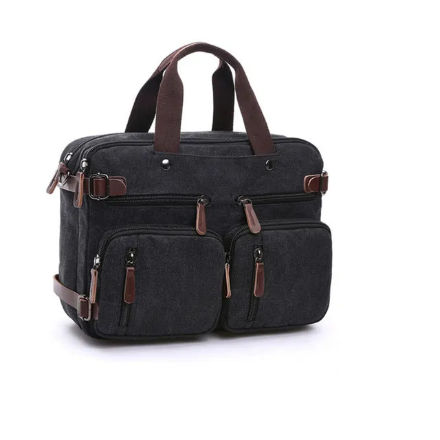 West Louis Casual Canvas Briefcase