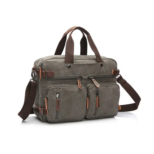 West Louis Casual Canvas Briefcase