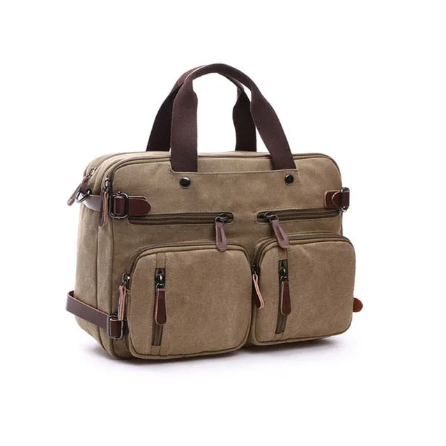 West Louis Casual Canvas Briefcase