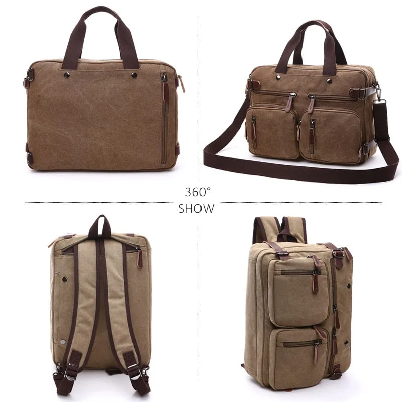 West Louis Casual Canvas Briefcase