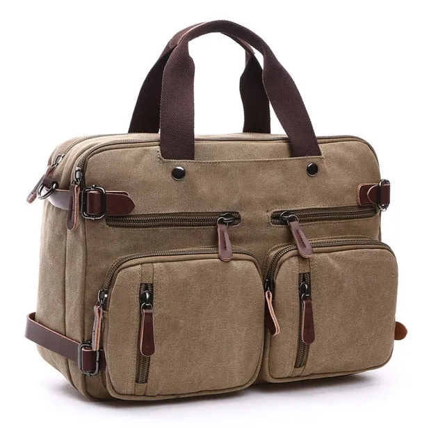 West Louis Casual Canvas Briefcase